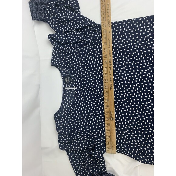 Bobeau Womens Polka Dot Bell Sleeve Blouse Flowy Boho Retro Large Black & White - Picture 4 of 8